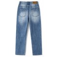 thumbnail image 2 of KIDSCOOL SPACE Little Boys Jeans,Kids Elastic Band Inside Ripped Denim Pants,Light Blue,5-6 Years, 2 of 6