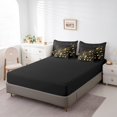 thumbnail image 4 of Golden Musical Notes 7 Piece Comforter Set Full Bed in a Bag,Glitter Dots Bedding Sets Starry Sky Backdrop Sheet Set with Comforter,Music Theme Bed Set, 4 of 6
