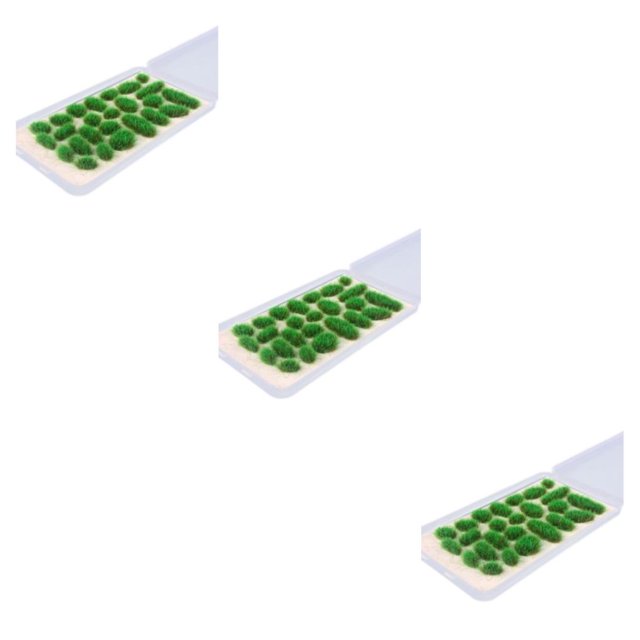 ZheElen 25x Simulation Cluster Grass for Train Scenery Decor Accessory Green 6mm 3Set