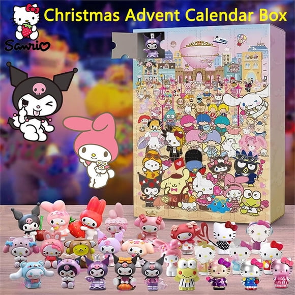 Sanrio Hello Kitty Christmas Advent Calendar Box Mystery Box Children Kuromi Anime Figures Cinnamoroll Toy My Melody Girl Gift