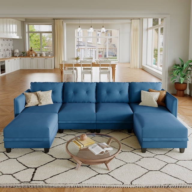 LLappuil Modular Sectional Sofa, 6 Seat Modular Sectional Sofa with Storage, Velvet Waterproof Anti-Scratch Sofa for Living Room