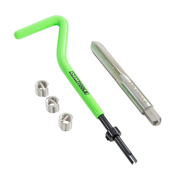 OEMTOOLS 25604 Système de Réparation de Filetage 5/16 Pouces, 3 Inserts Métalliques Filetés SAE pour Réparation de Filetage de Boulon, Kit de Réparation de Filetage de Bougie d'Allumage, Kit de Répéteur 5/16 Pouces