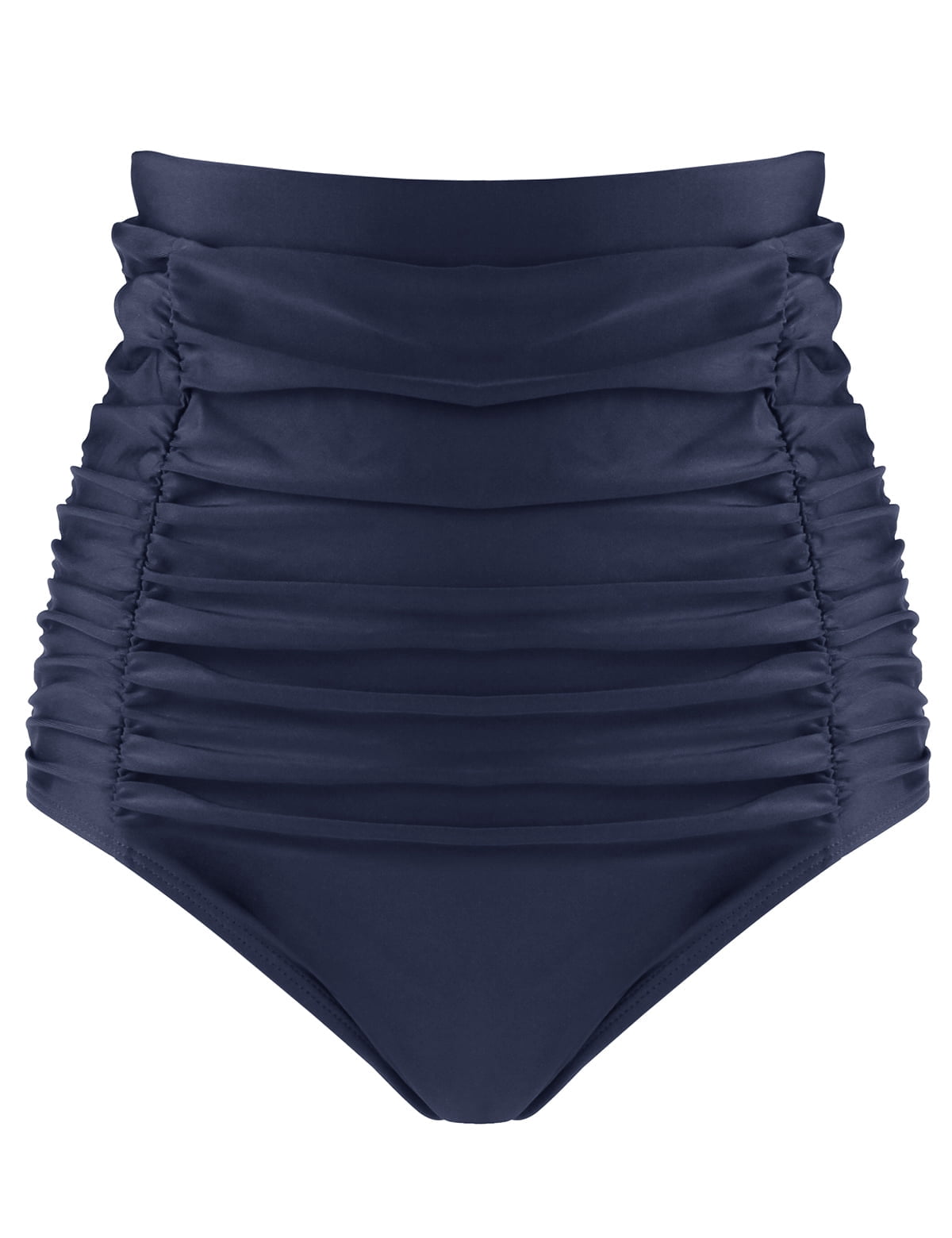 RELLECIGA Bas de Bikini Froncé Taille Haute pour Femmes