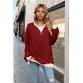 thumbnail image 4 of T-shirts à Manches Longues pour Femmes Rouge Vin TTG, 4 of 8