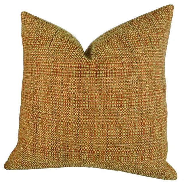 Plutus Kosoff Paprika Handmade Throw Pillow, (Double sided 22" x 22")