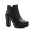 thumbnail image 1 of Unique Bargains Women's Chunky High Heel Platform Zip Chelsea Boots Black 7.5, 1 of 8