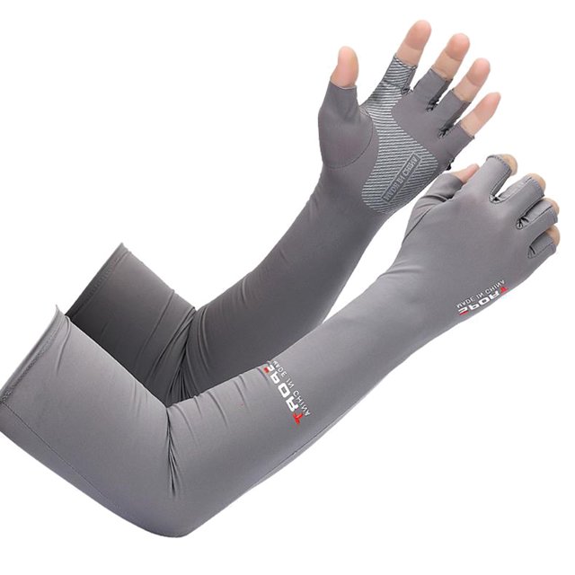 Manchons de Protection Solaire pour Adultes avec Demi-Doigt pour le Cyclisme et la Pêche