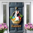 thumbnail image 4 of Happy Easter Door Covers,Easter Bunny Eggs Door Covers for Front Door Spring,Welcome Spring Door Cover Decorations Door Banner,Easter Gnome Welcome Banner for Spring Easter Party Decorations Indoor, 4 of 9