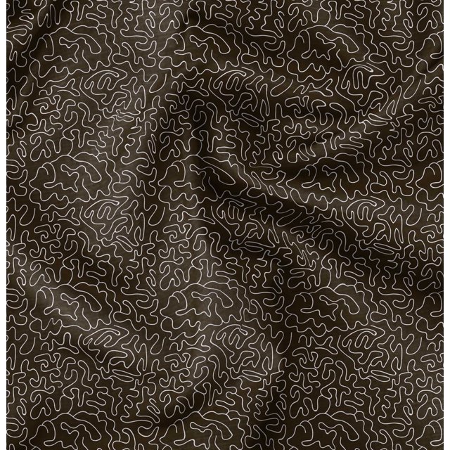 Soimoi Brown Silk Fabric Abstracts Abstract Print Fabric by the Yard 42 Inch Wide