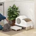 thumbnail image 2 of PawHut Extra Large Stainless Steel Cat Litter Box with High-Sided Wall, 2 of 10