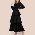 thumbnail image 1 of Gspmoly Robes pour Femmes, Robe Décontractée de Fête pour Femmes en Dentelle à Taille Cintrée à Manches Longues à Col Rond, Robes de Cocktail pour Femmes Offres du Jour, 1 of 6