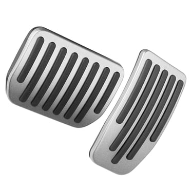Raindrops 2Pcs Car Pedal Pad Cover Silver Aluminum Alloy Anti Skid for Driving