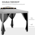 thumbnail image 4 of Outsunny 10'x10' Canopy Tent with Mesh Netting and Double Tier Roof, Grey, 4 of 10