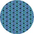 thumbnail image 1 of Ahgly Tapis Rond Lavable en Machine Intérieur Transitionnel Bleu Lapis, 7 Pieds Rond, 1 of 7
