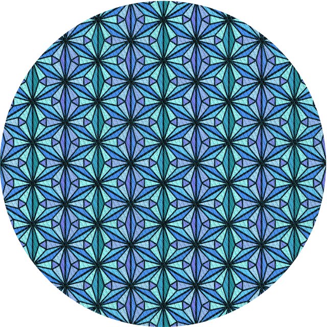 Ahgly Tapis Rond Lavable en Machine Intérieur Transitionnel Bleu Lapis, 7 Pieds Rond