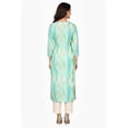 thumbnail image 4 of DWEEP SARA Women’s Turquoise Blue Viscose Rayon Straight Kurta – Abstract Printed | Casual & Workwear | 3/4 Sleeves | Soft & Lightweight Fabric, S/36, 4 of 8