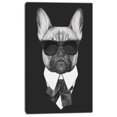 thumbnail image 2 of Portrait de Bouledogue Français à la Mode - Impression d'Art sur Toile d'Animal, 2 of 3