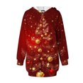 thumbnail image 4 of TIMIFIS Robe de Noël Moche pour Femmes Robe de Vacances à Manches Longues Père Noël Flocon de Neige Graphique Midi Robe Chandail Automne Hiver avec Poches, 4 of 4