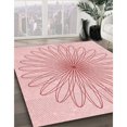 thumbnail image 3 of Ahgly Tapis Rectangulaire Lavable en Machine Intérieur Transitionnel Rouge Pastel Rose, 8 Pieds x 10 Pieds, 3 of 7