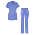 thumbnail image 1 of Adar Scrub Set for Women - Curved V-Neck Scrub Top & Tapered Drawstring Scrub Pants, 1 of 7