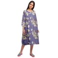 thumbnail image 2 of Moomaya Robe de Nuit Longue Jusqu'au Genou à Patte de Boutonnage pour Femmes, Imprimée, 2 of 6