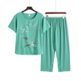 thumbnail image 2 of RKSTN Ensembles de Pyjama pour Femmes 2 Pcs Été Ensemble Deux Pièces Manches Courtes Col Rond Ensemble de Pyjama Hauts Imprimés Ensemble Pantalon Pyjamas Doux Confortables, 2 of 3