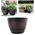 thumbnail image 2 of Barils Rustiques en Résine Seau Jardinière Pots de Plantes Boîtes Contenant Seau Jardinière de Cour Arrière Extérieur Intérieur, 2 of 6