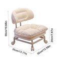 thumbnail image 3 of Tabouret à Dossier Pivotant avec Roues, Siège Rond Compact pour la Maison/le Bureau, Soutien Ergonomique, Blanc, 3 of 9