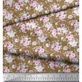 thumbnail image 3 of Soimoi Tissu en Coton Canard Feuilles & Roses Imprimé Floral 1 Yard 42 Pouces de Large, 3 of 3