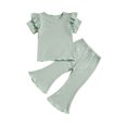 thumbnail image 1 of Birdeem Chemises pour Filles Mode Filles Manches Courtes Décontractées Col Rond Boutons Ensembles de Shorts Unis, 1 of 12