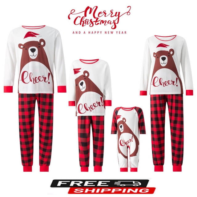 MesaSe Christmas Pajamas for Family Gingerbread Man Print