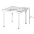 thumbnail image 3 of Outsunny Garden Side Table, Outdoor Coffee Table for Drink, White, 3 of 10
