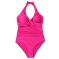 thumbnail image 1 of Swimwear Suit Women V One Control Pieces Bathing Tummy Ruched Swimsuits, Suitable For Commute Days, 1 of 8