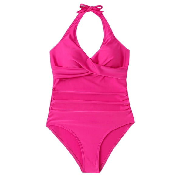 Swimwear Suit Women V One Control Pieces Bathing Tummy Ruched Swimsuits, Suitable For Commute Days