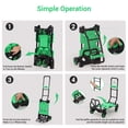 thumbnail image 3 of AKDSteel Diable Pliant 2-en-1 avec Panier Pliable, Capacité de 330 Lb, Conception à 4 Roues et Poignée Rétractable, Chariot Portable pour Déménagement et Magasinage, 3 of 7