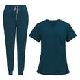 thumbnail image 4 of Esquirla Nursing Uniform Scrub Set Nurse Top and Pants V Neckline Clothes Work Suits XXL, 4 of 8