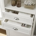 thumbnail image 3 of Armoire Rectangulaire en Bois Franc Massif Pemberley en Lin Blanc avec Tiroir de Rangement Profond 60"H Non Assemblée, 3 of 7