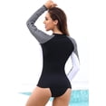 thumbnail image 4 of Charmo Womens Long Sleeve Rash Guard Striped Swim Shirts Sun Protection UPF 50+, 4 of 6