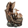 thumbnail image 1 of LuxenHome Resin Bunnies Outdoor Fountain with LED Lights, 1 of 3