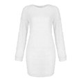 thumbnail image 4 of LUXUR Robe Chandail pour Femmes Chandail en Peluche Chandail à Manches Longues Mini Robes Ample en Molleton Blanc 2TG, 4 of 4