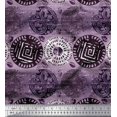 thumbnail image 1 of Soimoi Georgette Viscose Fabric Text,Floral & Greek Key Block Fabric Prints By Yard 42 Inch Wide, 1 of 3