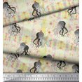 thumbnail image 3 of Soimoi Velvet Fabric Texture & Jellyfish Ocean Print Fabric by the Yard 58 Inch Wide, 3 of 4