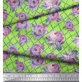 thumbnail image 2 of Soimoi Poly Georgette Fabric Geometric,Leaves & Rose Floral Fabric Prints By Yard 52 Inch Wide, 2 of 3