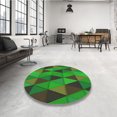 thumbnail image 4 of Ahgly Company Tapis Rond Lavable en Machine Intérieur Transitionnel Vert Lime, 4 Pieds Rond, 4 of 7