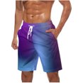 thumbnail image 1 of Cameland Large Size Shorts Men, Gradient Drawstring Elastic Waist Shorts Summer Casual Beach Quick Dry Shorts, 1 of 5