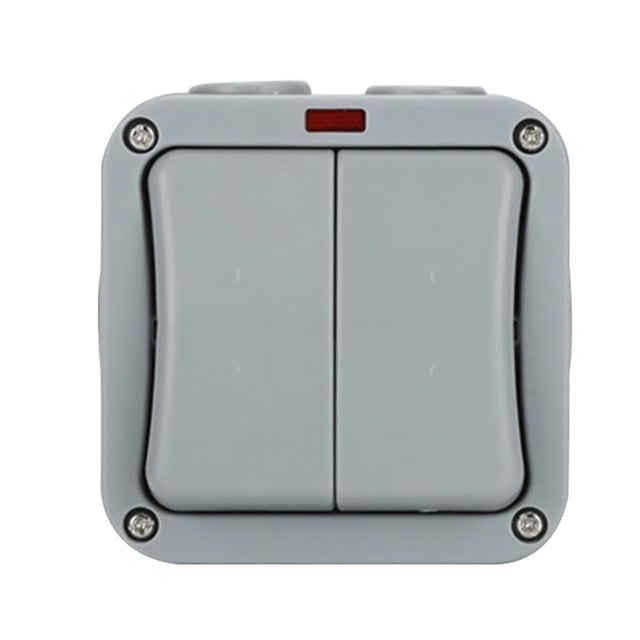 tredstone Outdoor Waterproof Switch Garden Swimming Pool Anti Rainstorm Splash -Proof Wall Light Switch 2 Open
