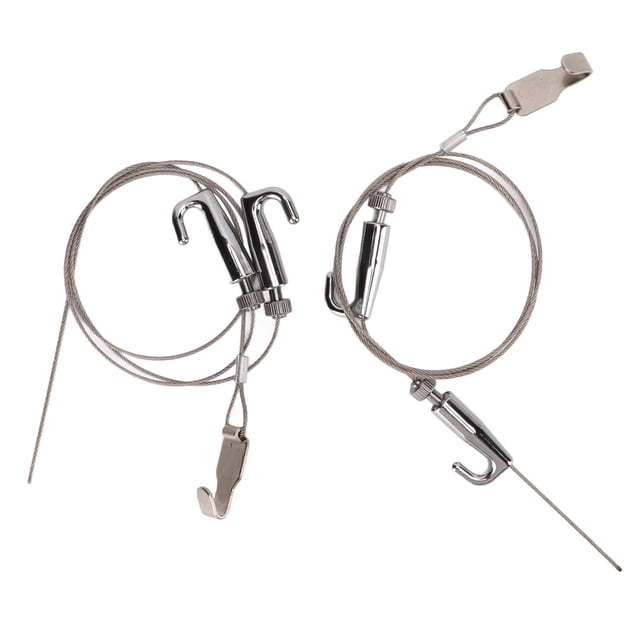 2 Pcs Système de Suspension pour Tringle à Photos Professionnel, Fil de Suspension Réglable pour Photos, Trousse pour Exposition, Galerie d'Art, 1 Mètre/3,28 Pi