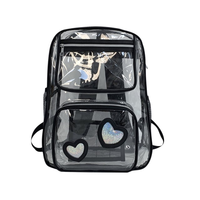 IFNWSV PVC Transparent Student Bag Large Capacity Backpack Travel Transparent Backpack PVC Large School Bag