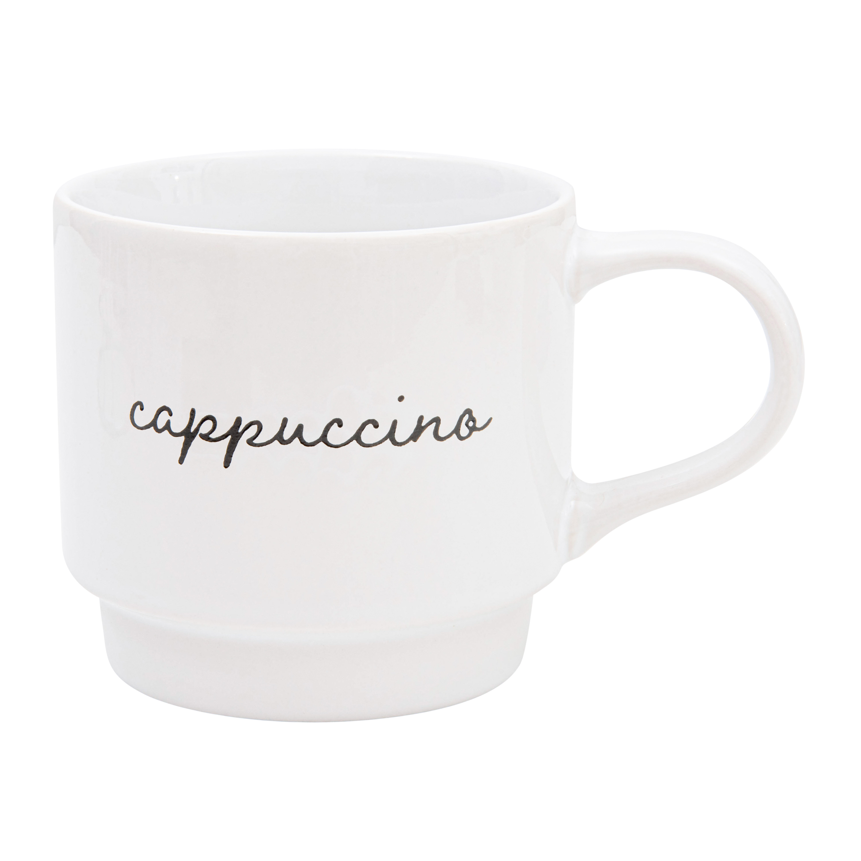 HomeTrends Mugs Empilable Emsemble 4 pièces avec Support en métal argenté