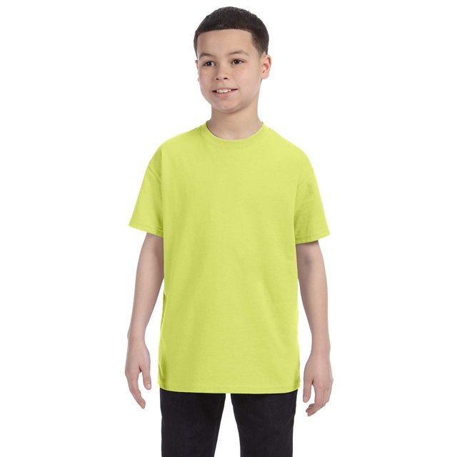 Jerzees Big Boy's Rib Collar Tear Away Label T-Shirt, Style 29B